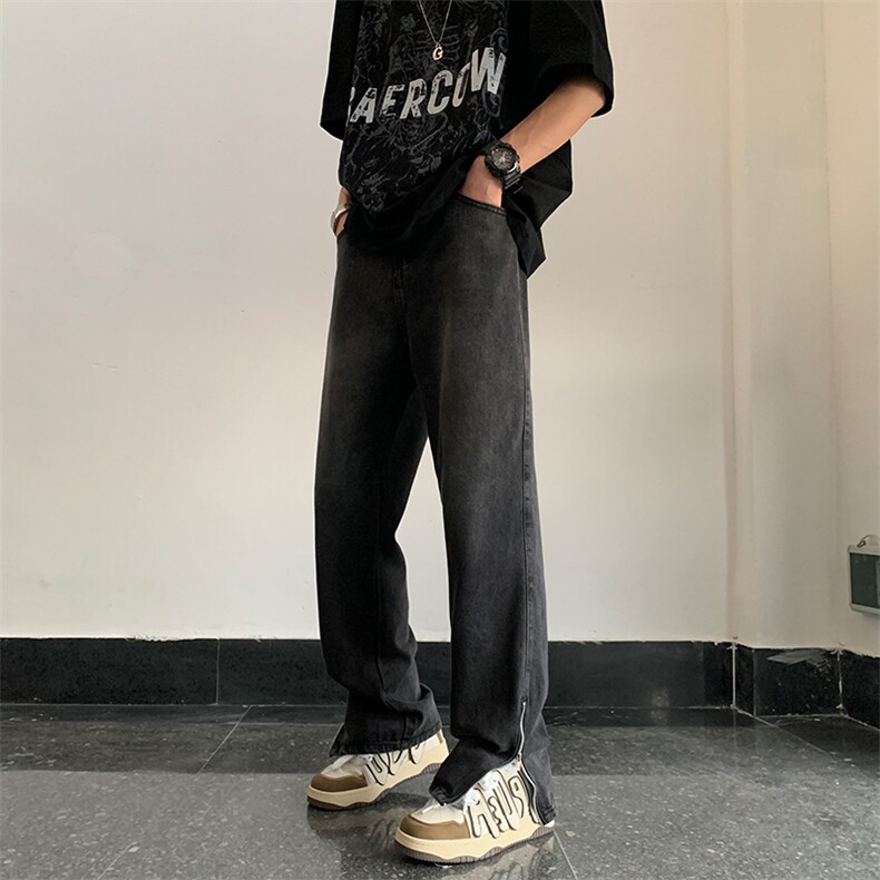美式黄泥水洗拉链牛仔裤高街头复古百搭休闲长裤N08833-P45,男装牛仔裤,星座308B-1