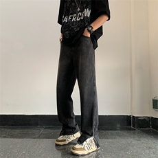 美式黄泥水洗拉链牛仔裤高街头复古百搭休闲长裤N08833-P45，男装牛仔裤，星座308B-1