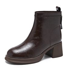 X4684-165厚底瘦瘦靴韩版后拉链马丁靴女时尚休闲女鞋，女鞋长靴，星座1407-3