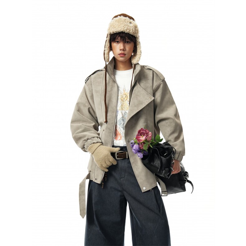 2025新款软蛋白pu加厚美式复古棉服P118,男装棉衣,星座506-1