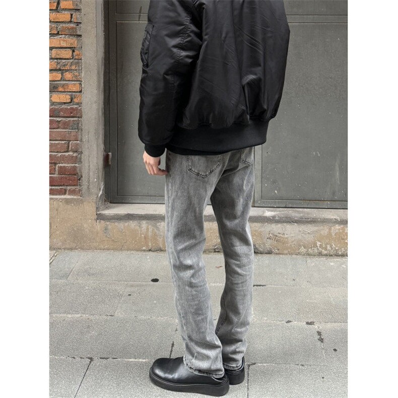cleanfit弹力纯色修身直筒牛仔裤修身窄版直筒裤显瘦加绒65,男装牛仔裤,星座310A-4