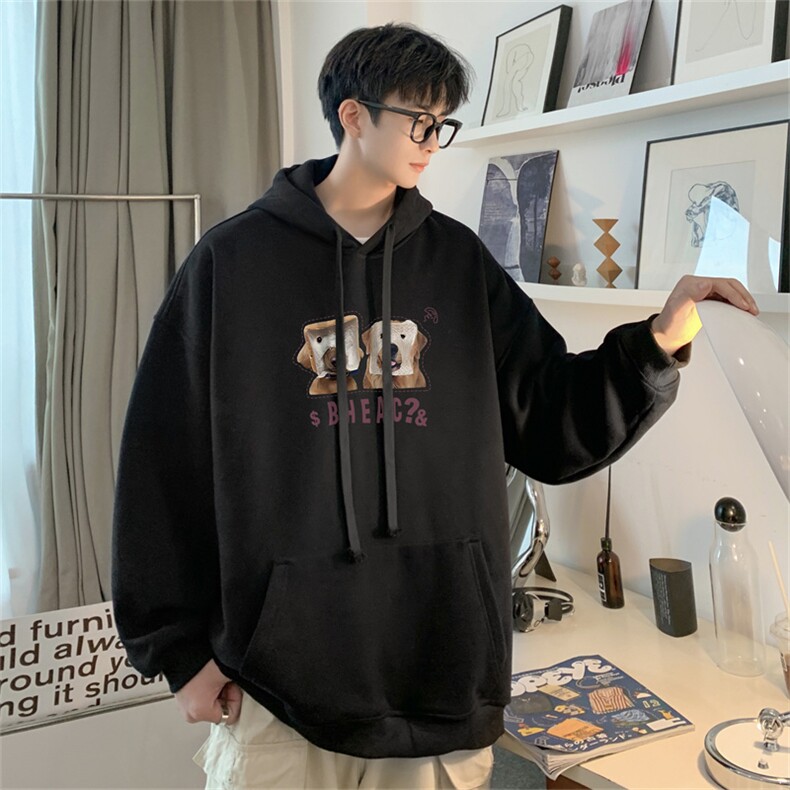 抖音品质23/秋季320G华棉男士连帽大码印花卫衣WYH3255-P45控68,男装卫衣,电商B370
