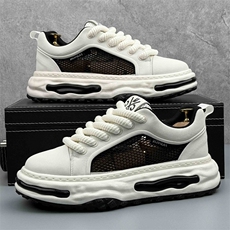 夏季新款镂空网面透气百搭厚底增高休闲鞋男潮小白鞋男，男鞋休闲鞋，电商A223