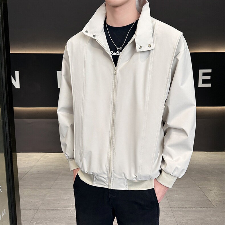 硬汉风户外夹克男立领纯色上衣冲锋衣外套DSA157B-JK7868-P70图片