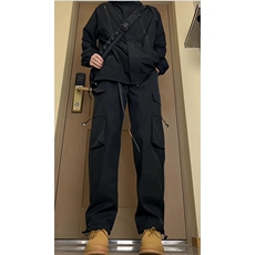 美式ins高街vibe宽松直筒束脚工装裤货号K2404P55，男装工装外套，电商A063