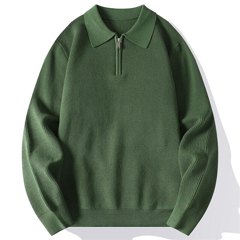 78293-P75针织衫男polo领慵懒风条纹半拉链毛衣秋冬款，男装针织衫/毛衣，电商D310B-1