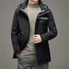 冬季羽绒服男士中长款纯色潮流中年厚款休闲外套SNNYR86068-P300，男装羽绒服，电商B212（原钱塘6029）