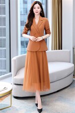 2023年春季时尚简约大方气质优雅收腰显瘦两件套裙，女装套装/套裙，火爆靓佳人