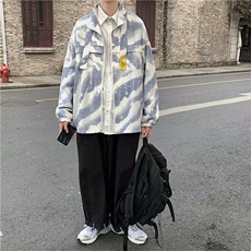 扎染外套秋季ins潮流炸街港风潮嘻哈韩版百搭立领夹克W1191-P52，男装夹克，星座512-2