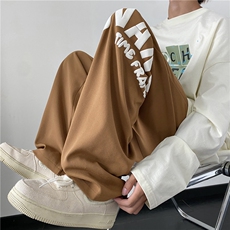 冬季菠萝格加绒宽松休闲卫裤字母发泡印花B315-K23404JR-p55控68，男装休闲裤，电商B315