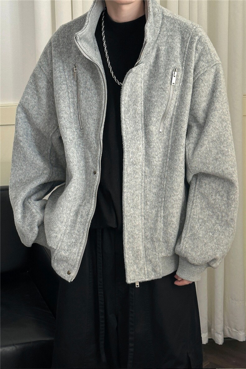 现货羊毛呢夹克外套秋冬加厚呢大衣短款A351-AJ2602-P125控188,男装夹克,电商A351