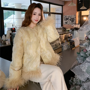 【现货】新中式风重工钉珠白鸭绒外套2C327-9935P285控398图片