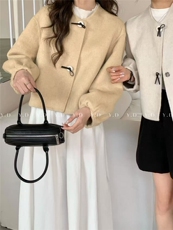 【依嘟】2026短款女小个子女款高级感羊毛外套（含100%羊，女装双面呢大衣，依嘟服饰