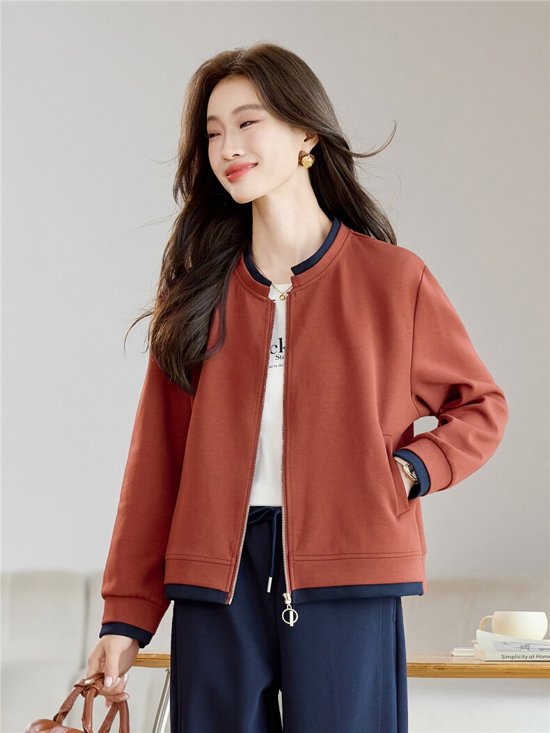 棒球服外套女装2026新款春季正肩开衫休闲短款夹克上衣长期有货,女装卫衣/绒衫,璐依舞