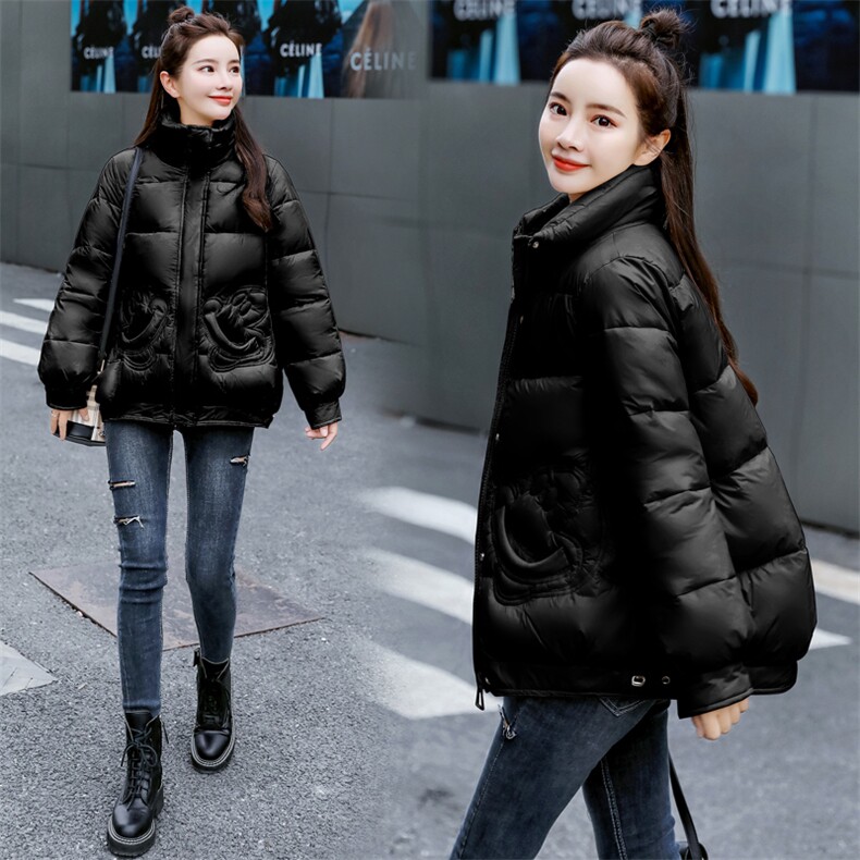 保暖口袋长袖棉衣/棉服2020年冬季休闲时尚潮流与羽绒棉服拼接,女装棉衣/棉服,瑶迪依秀