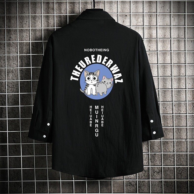 QC58160-P45亚麻七分袖衬衫男大码五分袖衬衣男短袖网格挂拍,男装衬衫,电商A040A