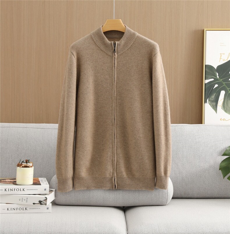 2025年秋季长袖男士开衫拉链款，男装羊绒开衫，纳驰羊绒
