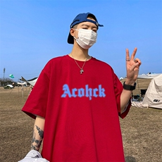 抖音得物二开现货供应220克夏装重磅美式高街宽松短袖t恤MT61，男装T恤，电商A486-1