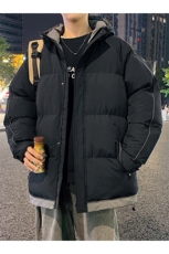 港风夜景潮牌新款连帽棉服潮流保暖棉衣M081-P90，男装棉衣，星座717