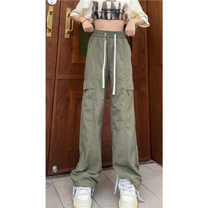 抖音品质夏季新款冰丝透气工装宽松休闲裤B315-K24227-特p35控68图片