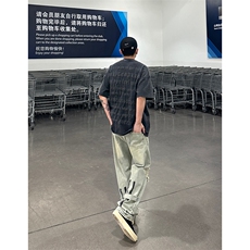 B221美式ins高街暗黑系小众拉链直筒牛仔裤LK23073-P65控88，男装牛仔裤，电商B221