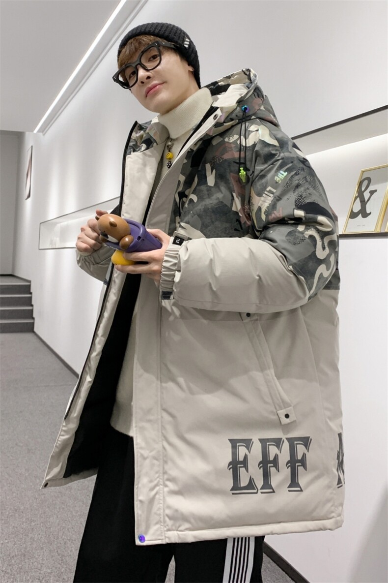 情侣风冬季新款70%白鸭绒中长款连帽羽绒服男XZ109-Y2222-P218,男装羽绒服,星座109