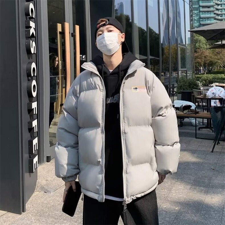 美式新款旗帜棉衣外套男女冬季潮宽松加厚保暖面包服棉袄,男装棉衣,星座506A