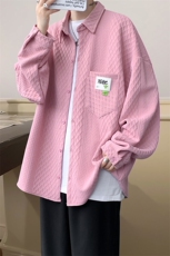 2025春季衬衫男新款提花港风宽松大码长袖衬衣CS027-P45，男装衬衫，星座214-3
