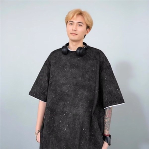 满天星短袖t恤男2025夏季新款潮牌宽松体恤高初中学生半袖上衣服图片