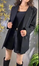 2021秋季新款四粒扣双层领休闲显瘦西装外套，女装西装，L·H·X