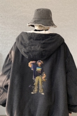 控价158牛仔棉衣男大码加绒羊羔绒牛仔棉服男棉袄NM53419-P140，男装棉衣，电商A040