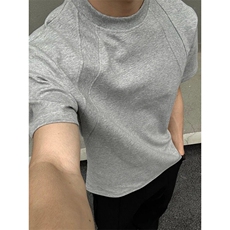 【有货】T679LL-特P38Boxy版型空气层拼接短袖T恤男女，男装T恤，星座1007（原301D）