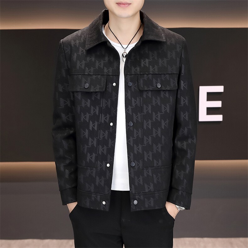 秋季直播男士商务休闲简约百搭潮流翻领夹克外套上衣7912P90，男装夹克，电商B226