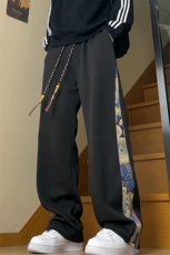 小熊拼接宽松直筒休闲长裤加绒加厚KJ8572-特P35/常规K8461-特P30，男装卫衣，电商A007