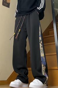 小熊拼接宽松直筒休闲长裤加绒加厚KJ8572-特P35/常规K8461-特P30图片