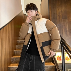 店主风2026新品冬季宽松情侣装撞色棉服冬装加厚外套D008-P100，男装棉衣，星座717