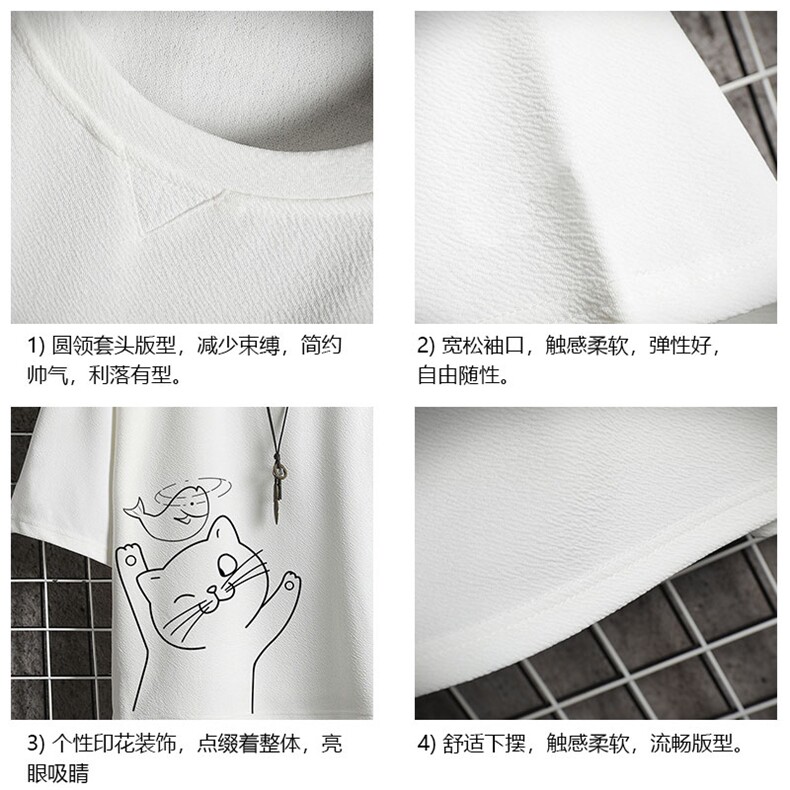 Q11133-P30春夏季七分袖t恤男大码五分袖男短袖中袖网格挂拍,男装T恤,电商A040A