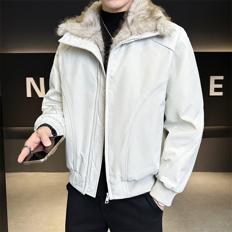 标90白鸭绒羽绒服男抖音座山雕真毛领外套B317/88011/P298,男装羽绒服,电商B317