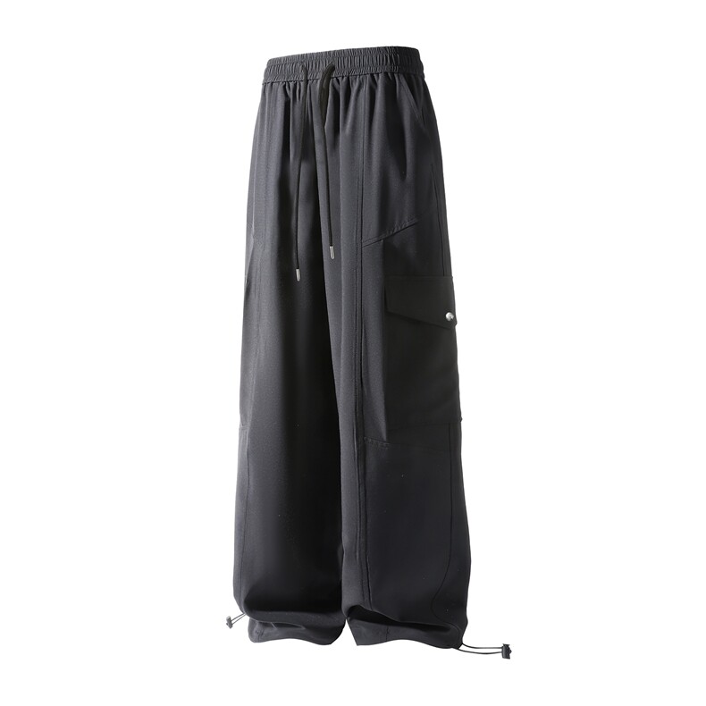 冰丝工装口袋可束脚休闲裤K042立体92%聚酯纤维8%氨纶(S-2XL)TP27图片