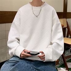 W109/P35春装新款现货圆领卫衣男潮牌重磅大码宽松T恤休闲上衣，男装卫衣，电商基地A050