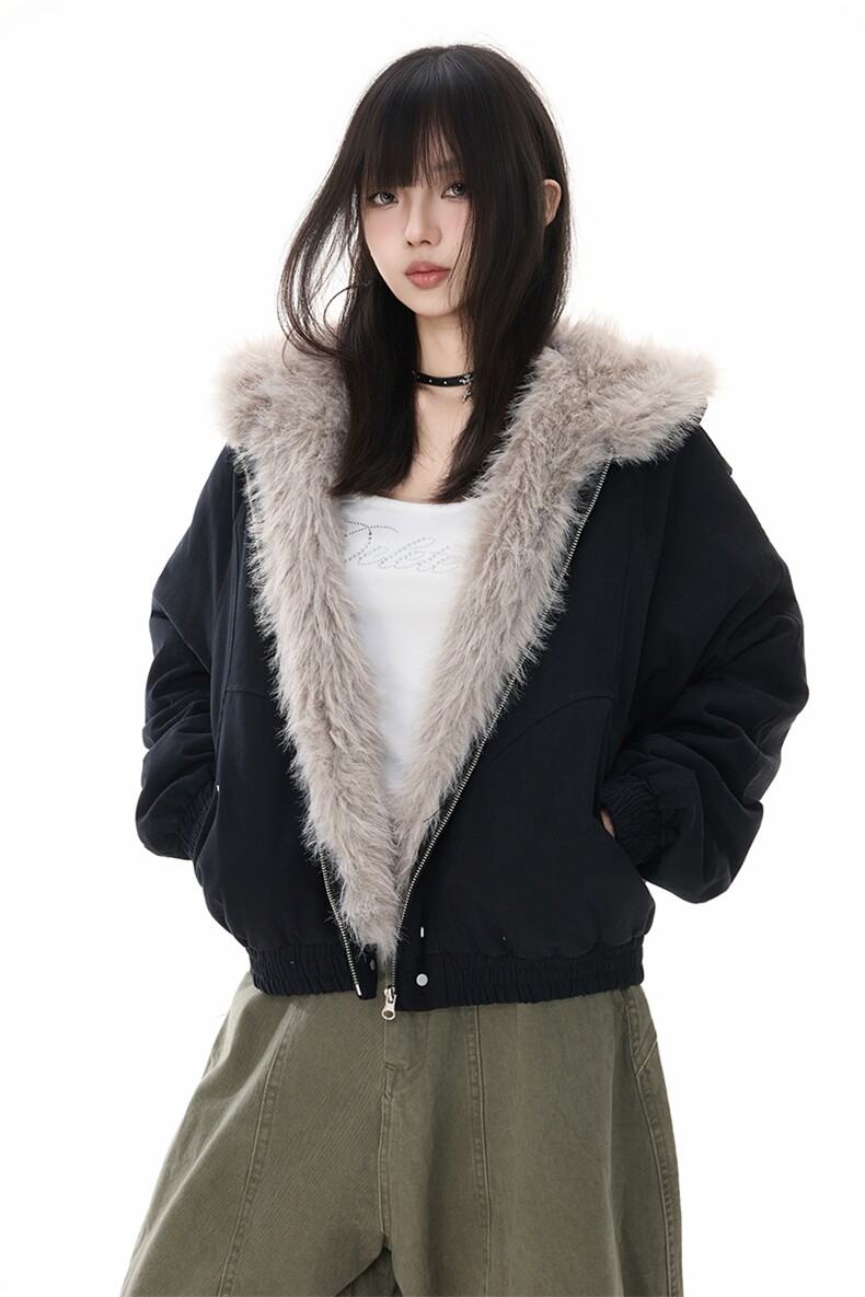 美式复古座山雕连帽毛领棉服冬季加厚夹克外套男女同款YD01-P140,男装夹克,星座509