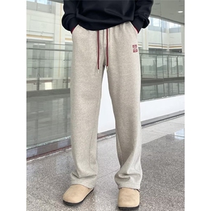 百搭华棉刺绣休闲裤简约日系原宿时尚气质新款慵懒潮流MKC74 P40图片
