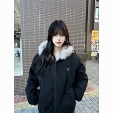 座山雕毛领连帽棉服男女冬季加厚保暖美式棉衣外套LRS3100-P90，男装棉衣，星座1008