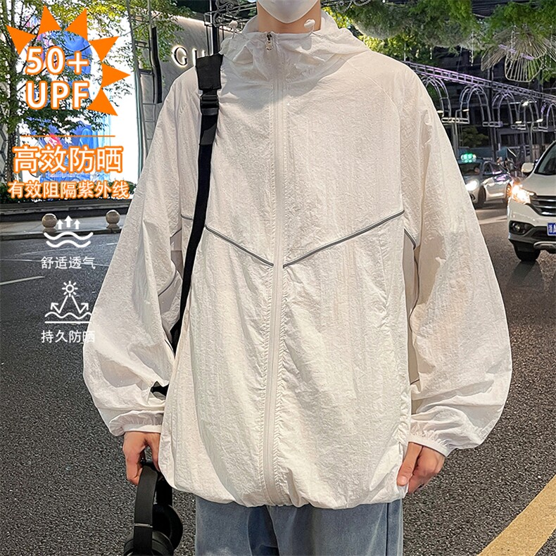 特批P55无差价夏季满天星冰丝凉感UPF50+连帽潮防晒服外套男J2609图片