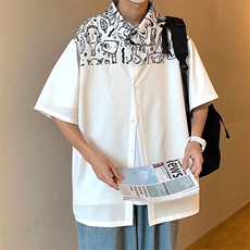 2022衬衫男士短袖韩版宽松潮流帅气休闲学生衬衫CJ318P30，男装衬衫，星座1116-2