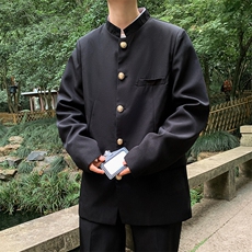 新中式立领西装外套男女胖子加大复古中山装休闲风小西服-XY85，男装西服，星座601-1