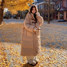 超好看羽绒服女冬季中长款韩系显瘦宽松白鸭绒2024加厚时尚面包服，女装羽绒服，2C032