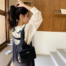 秋新款油画野玫瑰衬衫+无袖背心裙两件套2C123-QT05-P160-K240，女装连衣裙，2C123