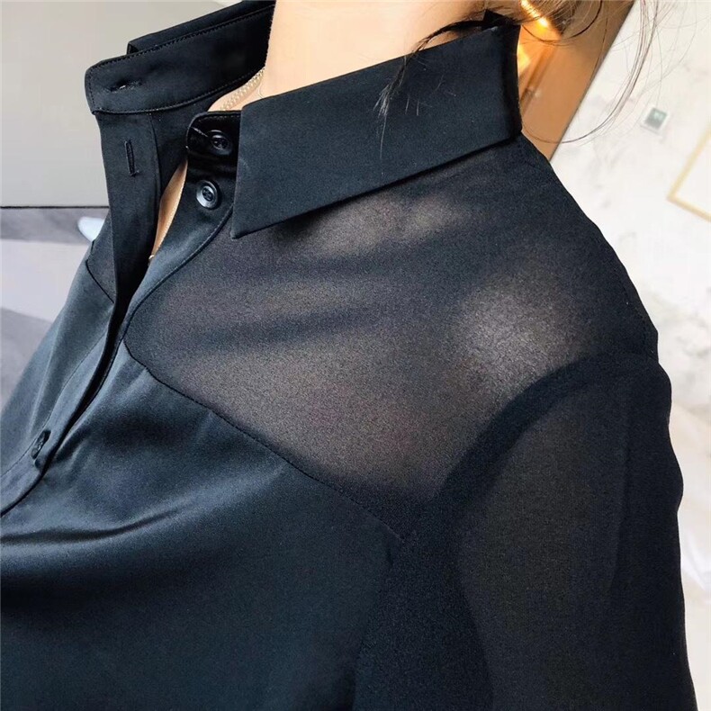 《现货》简约拼接衬衫前短后长，女装衬衫，M&VC