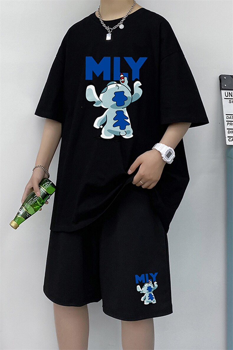 男士短袖t恤夏季潮流潮男搭配休闲套装潮牌体桖A161-2-TZ06-P50,男装休闲套装,电商A161-2